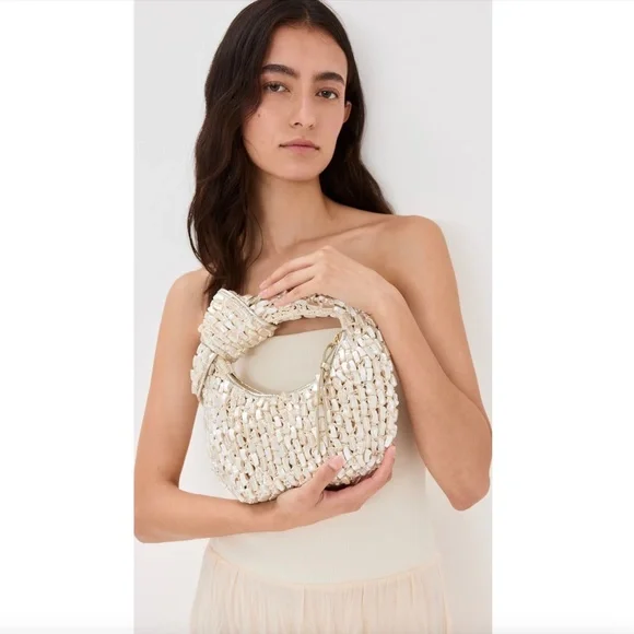 Poolside The Josie  Knotted Top Handle Pearl Bag - Picture 3 of 16